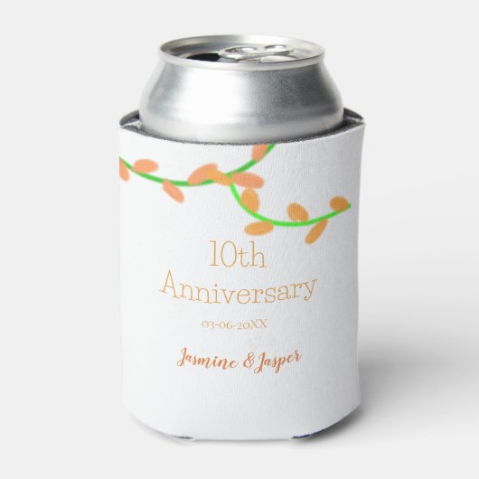 10周年記念 オレンジ ラベンダー 葉 名前 クラシック 缶クーラー (缶正面)