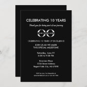 10周年記念 クラシック ブラック 招待状 (正面/裏面)