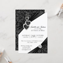 10周年記念 ブラックオニキスハート デザイン招待状