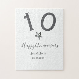 10周年記念 名前 日付 グレー メタル 星 バ ジグソーパズル