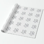 10周年記念 名前 日付 グレー 太字 絵文字 ラッピングペーパー (アンロールド)