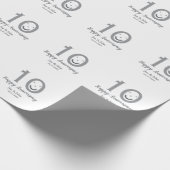 10周年記念 名前 日付 グレー 太字 絵文字 ラッピングペーパー (角)