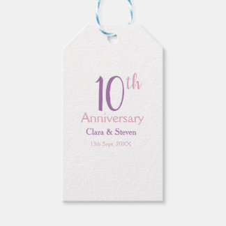 10周年記念 紫 ピンク 派手 レトロ 名前 シンプル ギフトタグ