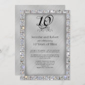 10周年錫とダイヤモンドの結婚記念日 招待状 (正面/裏面)