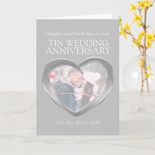 10周年錫婚記念日写真カード カード (黄色い花)