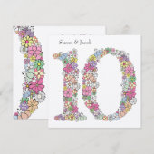 10周年 結婚記念日 オーダーメイド 招待状 (正面/裏面)