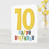 10周年 D2 ハッピーバースデーグリーティングカード カード (黄色い花)