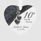 10回目のオニキスの結婚記念日の思い出 オーナメント (裏面)