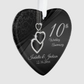 10回目のオニキスの結婚記念日の記念品のデザイン2 オーナメント (正面)