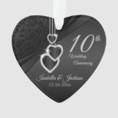 10回目のオニキスの結婚記念日の記念品のデザイン2 オーナメント (裏面)
