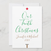 10回目のクリスマス10年目の結婚したクリスマス シーズンカード (裏面)