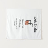 10回目のシェイク 10歳の誕生日おめでとう ミルクシェイク落書き タペストリー (正面(横))