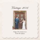10回目の結婚記念日のパーティーのためのフォトギフト ペーパーコースター (正面)