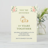 10回目の結婚記念日の招待状｜エレガントなリング 招待状 (スタンド正面)