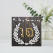 10回目の結婚記念日 | ラスティックウッドとゴールド 招待状 (スタンド正面)