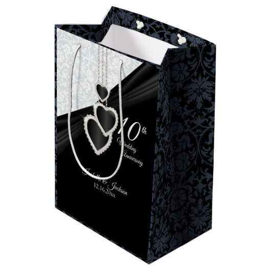 10回目の黒オニキスと白の記念日-中 ミディアムペーパーバッグ (裏面アングル)