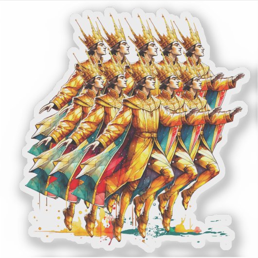 10大主の跳躍 | クリスマスの12日 シール (正面)