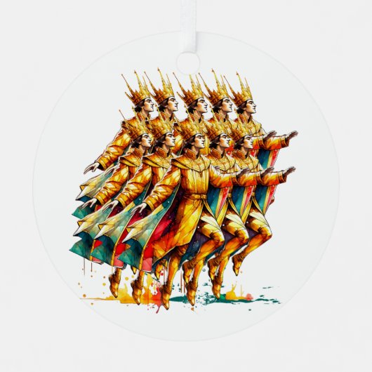 10大主の跳躍 | クリスマスの12日 メタルオーナメント (正面)