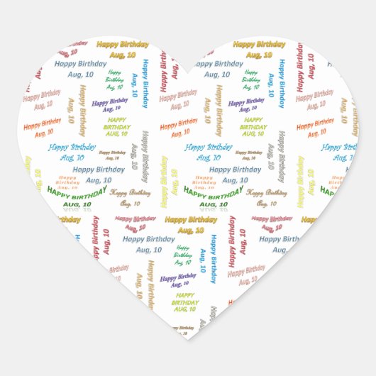 10威厳がある誕生日シール ハートシール (正面)