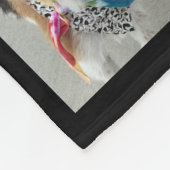 10家族の写真と家族の名前，黒 フリースブランケット (角)