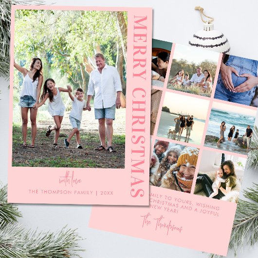 10家族パーソナライズされた写真ミニマルH シーズンカード