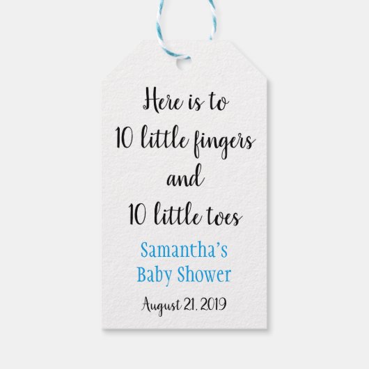 10小さな指10小さな足の指ベビーシャワー ギフトタグ (裏面)