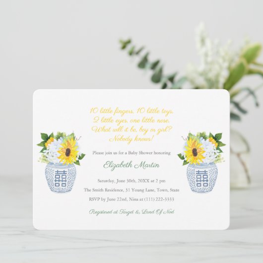 10小指の詩の赤男女兼用ちゃんシャワー 招待状 (スタンド正面)