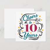 10年おめでとう ノートカード (正面/裏面)