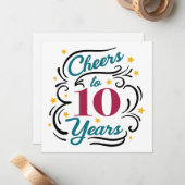 10年おめでとう ノートカード (正面/裏面インサイチュ)