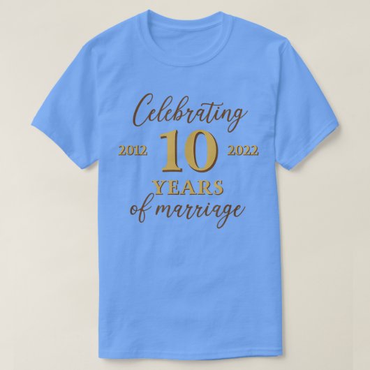 10年おもしろいの結婚2012年10th's 結婚 Anniv Tシャツ (デザイン正面)
