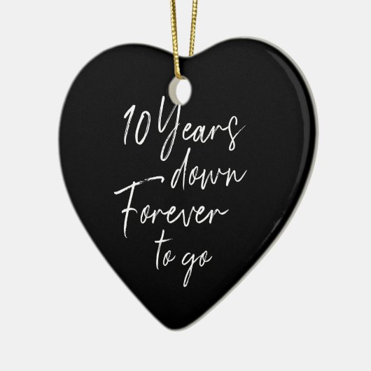 10年が10周年を過ぎ結婚る セラミックオーナメント (左)