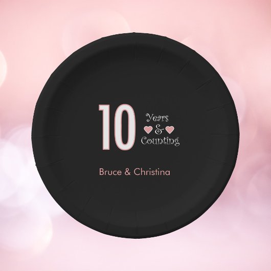 10年とカウントアニバーサリー紙プレート ペーパープレート