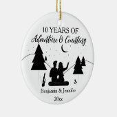 10年の冒険とカウント名前をカスタムする セラミックオーナメント (右)