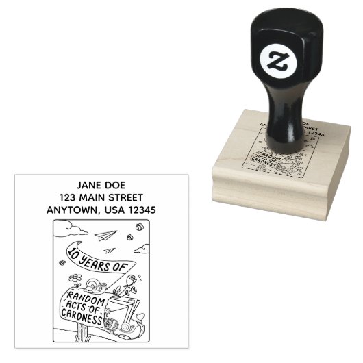 10年の無作為の行為の戻りスタンプ ラバースタンプ (押印)