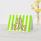 10年の節酒誕生日/記念日カード カード (黄色い花)