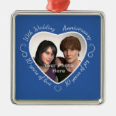 10年の結婚生活の写真を追加 メタルオーナメント (正面)