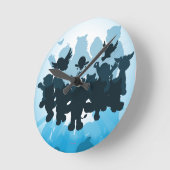 10年のWebkinzシルエット ラウンド壁時計 (傾斜)