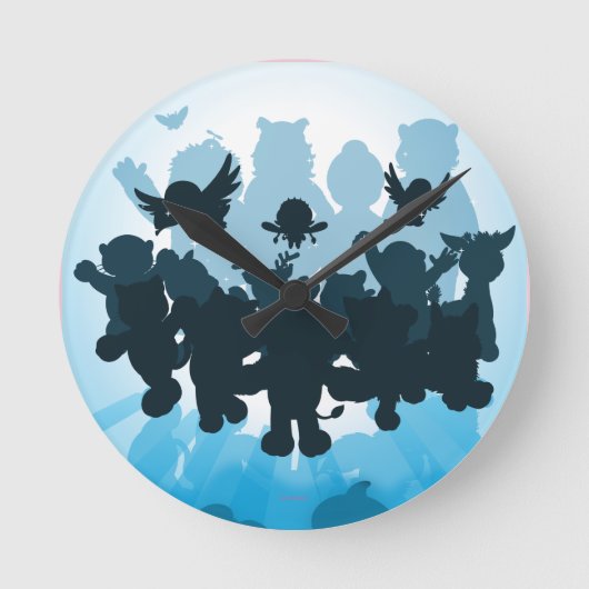 10年のWebkinzシルエット ラウンド壁時計 (正面)