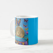 10年オウムコインおめでとう蝶 コーヒーマグカップ (正面左)