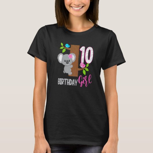 10年オールドコアラ誕生日コアリファイドガール10th Bir Tシャツ (正面)