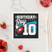 10年オールドホッケーパーティーテーマ10th誕生日ボーイ スタンダードカクテルナプキン (インサイチュ)