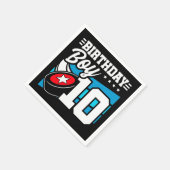 10年オールドホッケーパーティーテーマ10th誕生日ボーイ スタンダードカクテルナプキン (角)