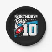 10年オールドホッケーパーティーテーマ10th誕生日ボーイ ペーパープレート (正面)