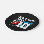 10年オールドホッケーパーティーテーマ10th誕生日ボーイ ペーパープレート (アングル)