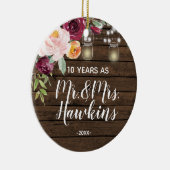10年パーソナライズされた記念オーナメント セラミックオーナメント (右)