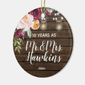 10年パーソナライズされた記念オーナメント セラミックオーナメント (左)