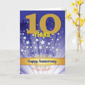 10年リカバリ記念日はっきりした数値 カード (黄色い花)