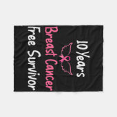 10年乳がんフリーピンク乳がんSur フリースブランケット (正面(横))