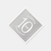 10年企業の記念パーティーメタリックルック スタンダードカクテルナプキン (角)