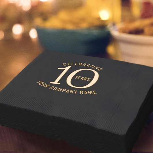 10年企業の記念パーティー 箔ナプキン
